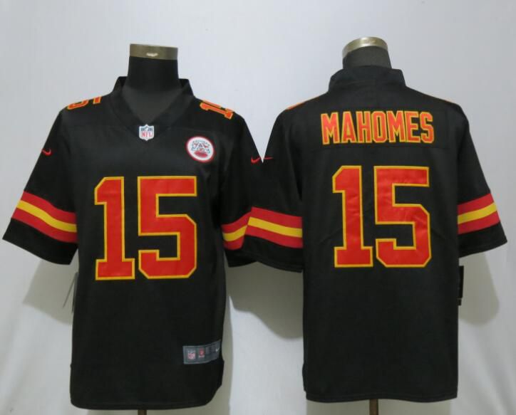 Men Kansas City Chiefs #15 Mahomes Black Nike Vapor Untouchable Limited Playey NFL Jersey